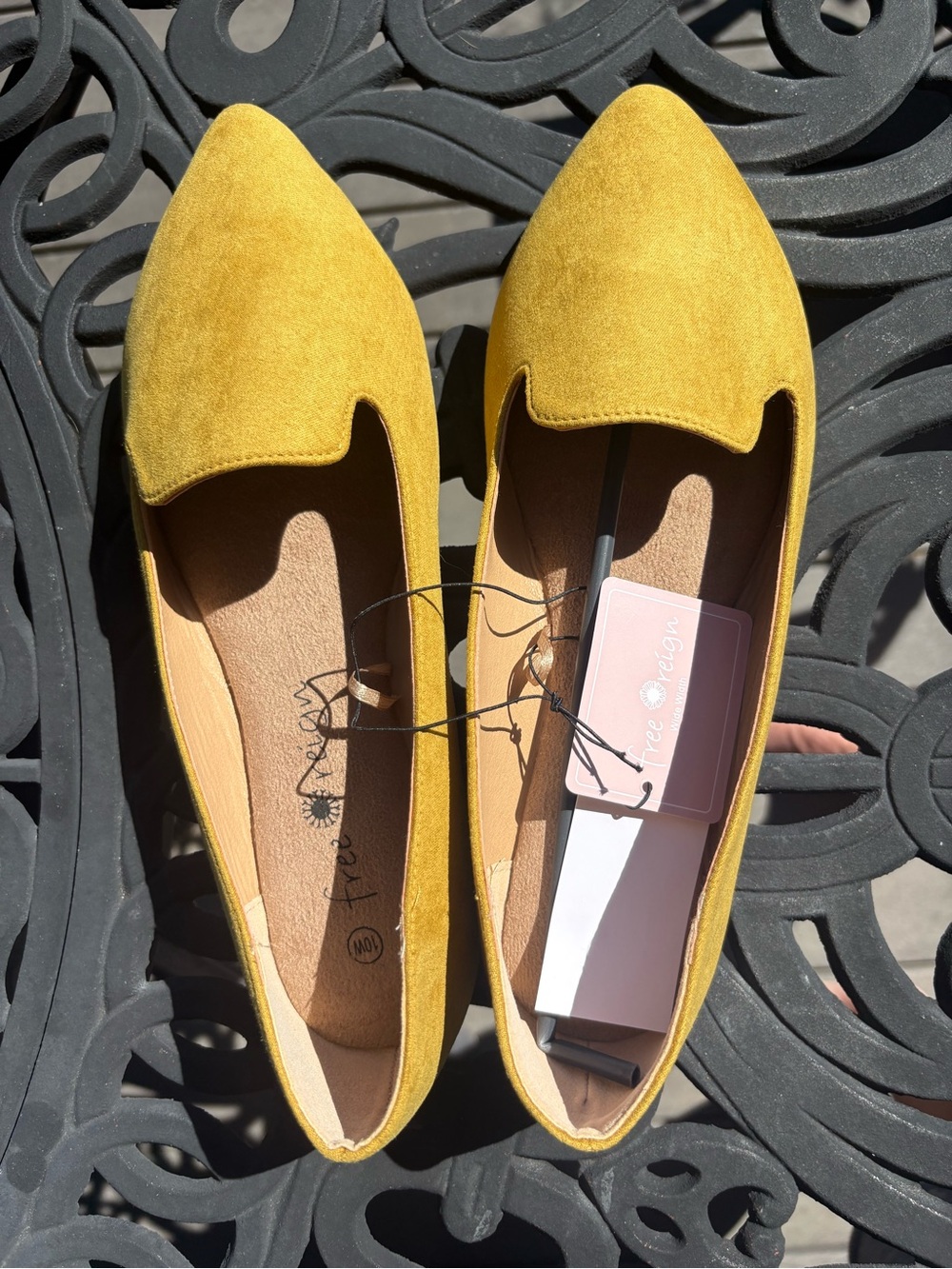 Free People Mustard Suede Pointed Loafer Flats